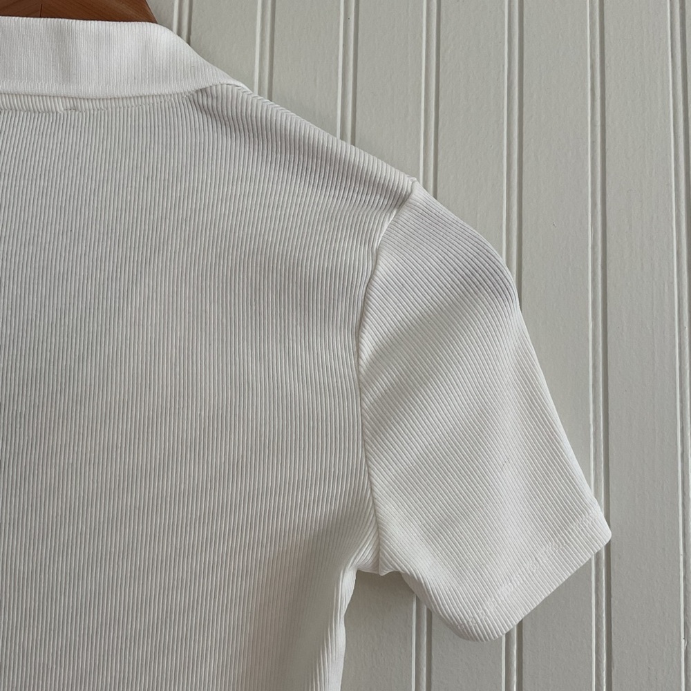 Zara Ribbed Polo Crop Top - Picture 4 of 6